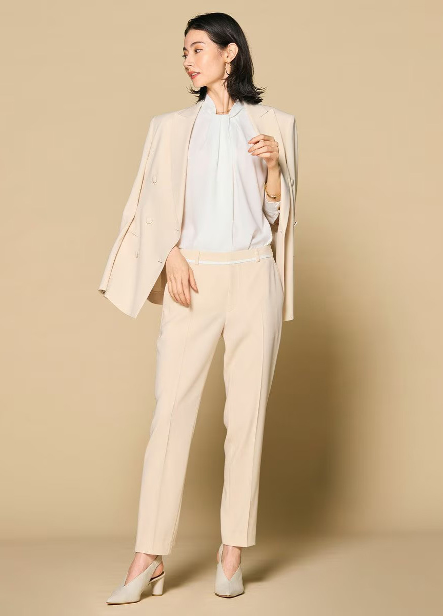 喬其紗扭結立領長袖襯衫